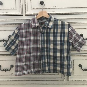 Two toned cropped flannel